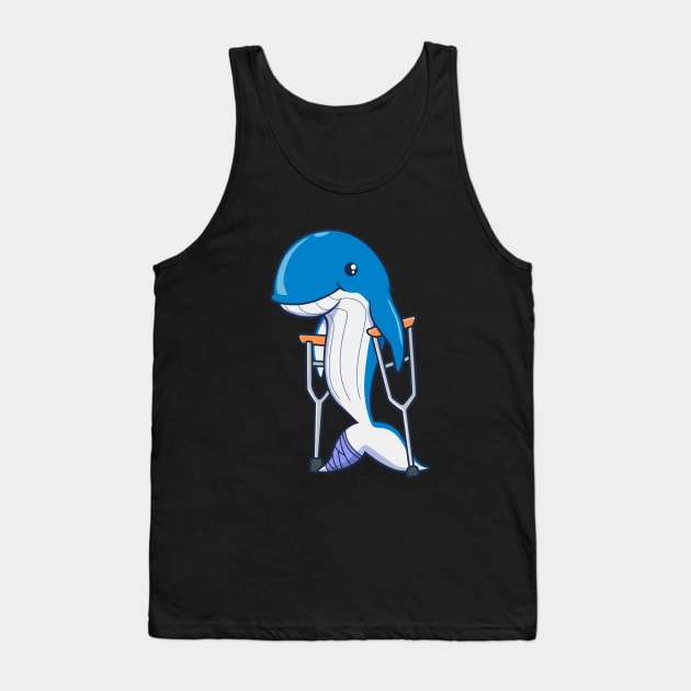 On crutches - cartoon whale Tank Top by Modern Medieval Design